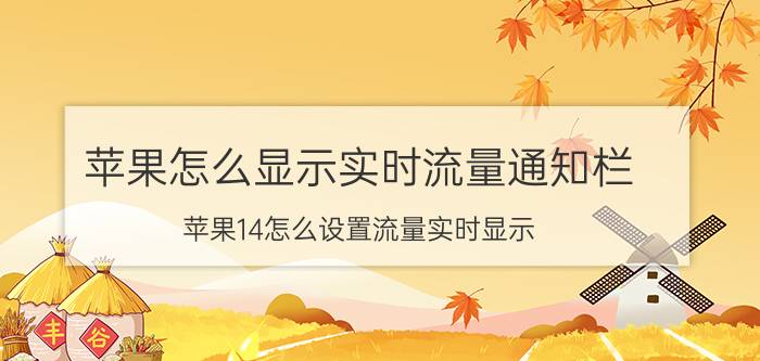 苹果怎么显示实时流量通知栏 苹果14怎么设置流量实时显示？